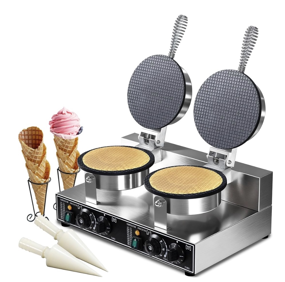 Double Head Commercial Waffle Cone Maker – 2600W